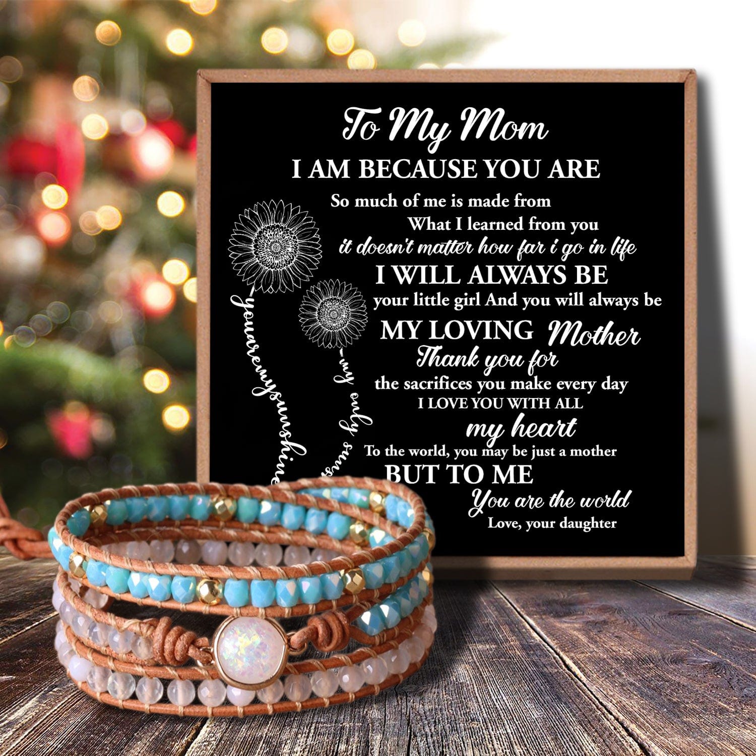Bracelets For Mom Daughter To Mom - My Loving Mother Crystal Beaded Bracelet GiveMe-Gifts