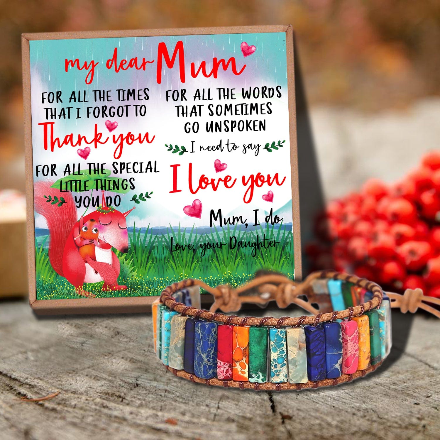 Bracelets For Mom Daughter To Mum - Thank You For All Gemstones Chakra Bracelet GiveMe-Gifts
