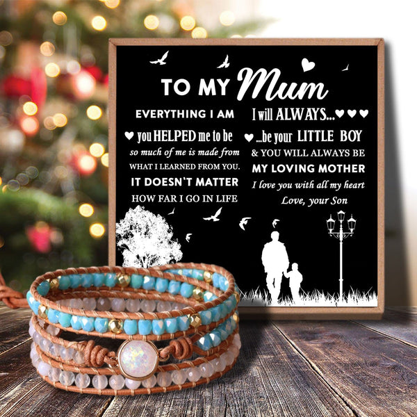 Bracelets For Mom Son To Mum - I Will Always Be Your Little Boy Crystal Beaded Bracelet GiveMe-Gifts