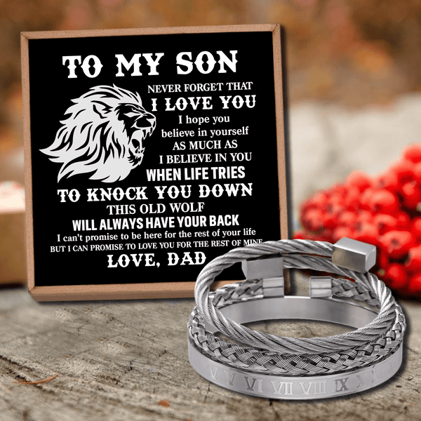 Bracelets Dad To Son - Always Have Your Back Roman Numeral Bracelet Set GiveMe-Gifts