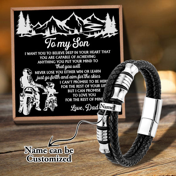 Bracelets For Son Dad To Son - Believe Deep In Your Heart Personalized Name Bracelet GiveMe-Gifts