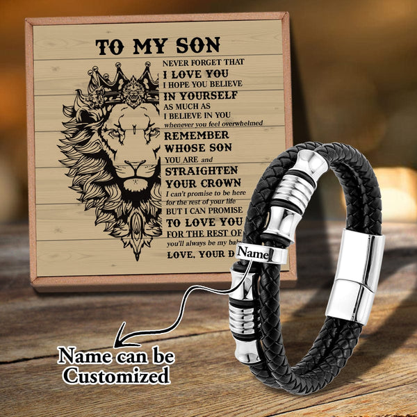 Bracelets For Son Dad To Son - Believe In Yourself Personalized Name Bracelet GiveMe-Gifts
