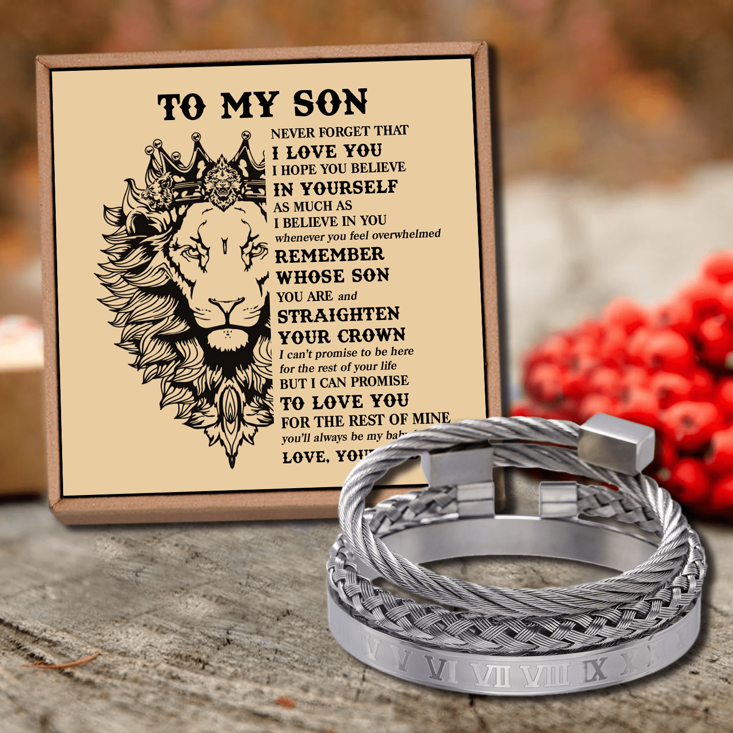 Bracelets Dad To Son - Believe In Yourself Roman Numeral Bracelet Set Silver GiveMe-Gifts