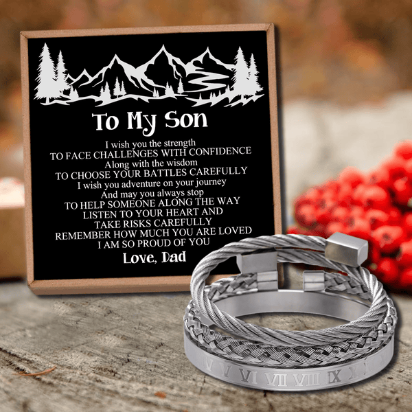 Bracelets Dad To Son - I Am So Proud Of You Roman Numeral Bracelet Set GiveMe-Gifts