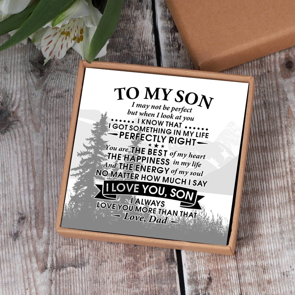 Bracelets For Son Dad To Son - I Love You Black Beaded Bracelets For Men GiveMe-Gifts