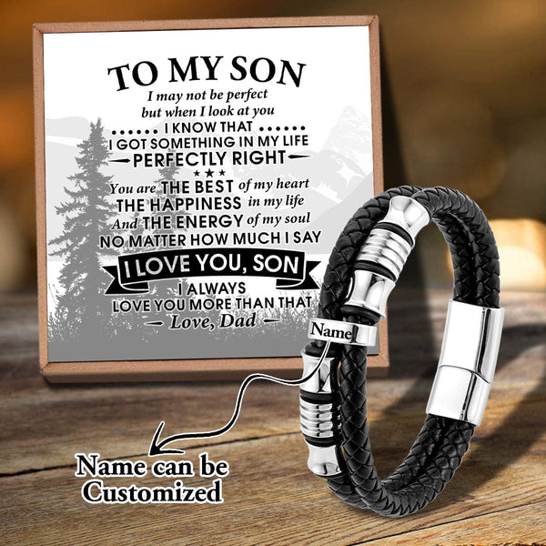 Bracelets For Son Dad To Son - I Love You Personalized Name Bracelet GiveMe-Gifts