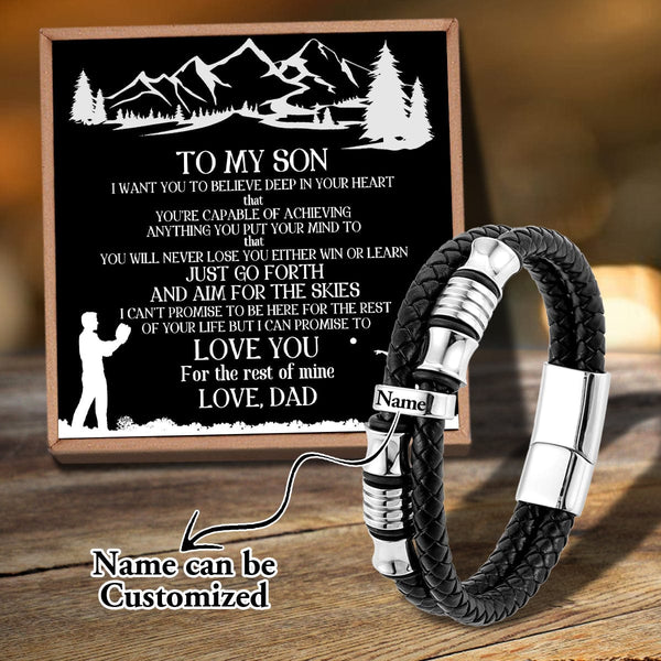 Bracelets For Son Dad To Son - I Promise To Love You Personalized Name Bracelet GiveMe-Gifts