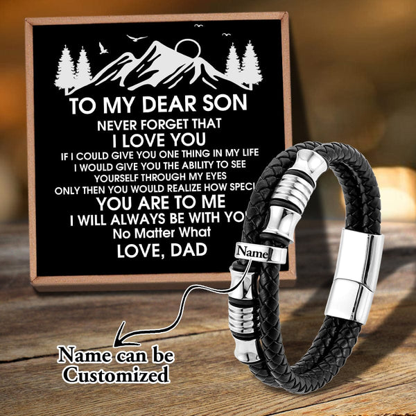 Bracelets For Son Dad To Son - I Will Always Be With You Personalized Name Bracelet GiveMe-Gifts