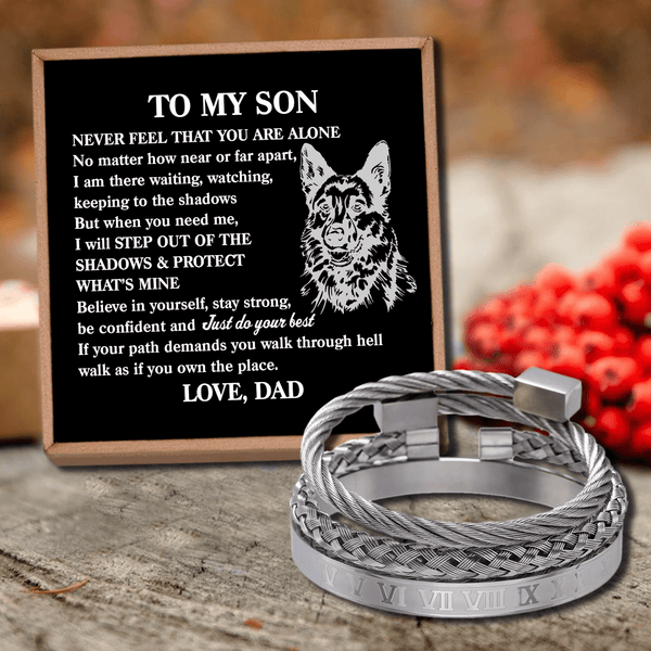 Bracelets Dad To Son - Never Feel That You Are Alone Roman Numeral Bracelet Set GiveMe-Gifts