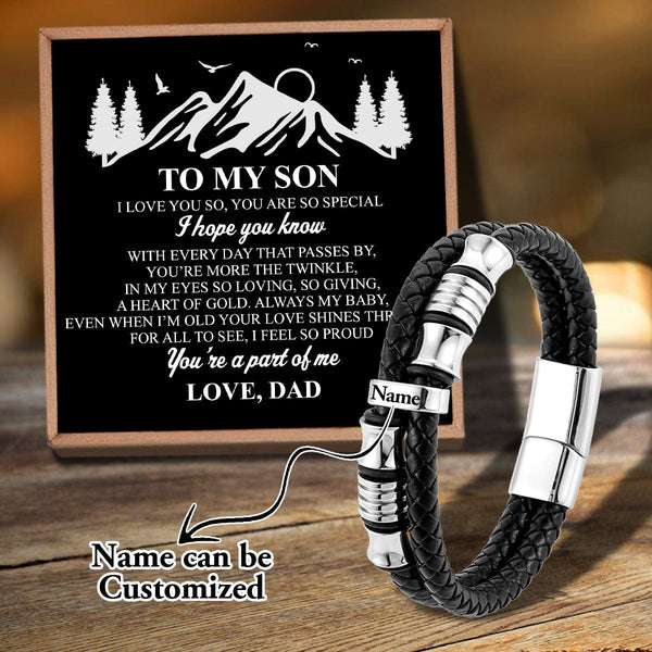 Bracelets For Son Dad To Son - You Are A Part Of Me Personalized Name Bracelet GiveMe-Gifts