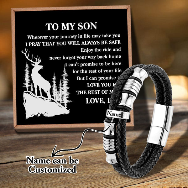 Bracelets For Son Dad To Son - You Will Always Be Safe Personalized Name Bracelet GiveMe-Gifts