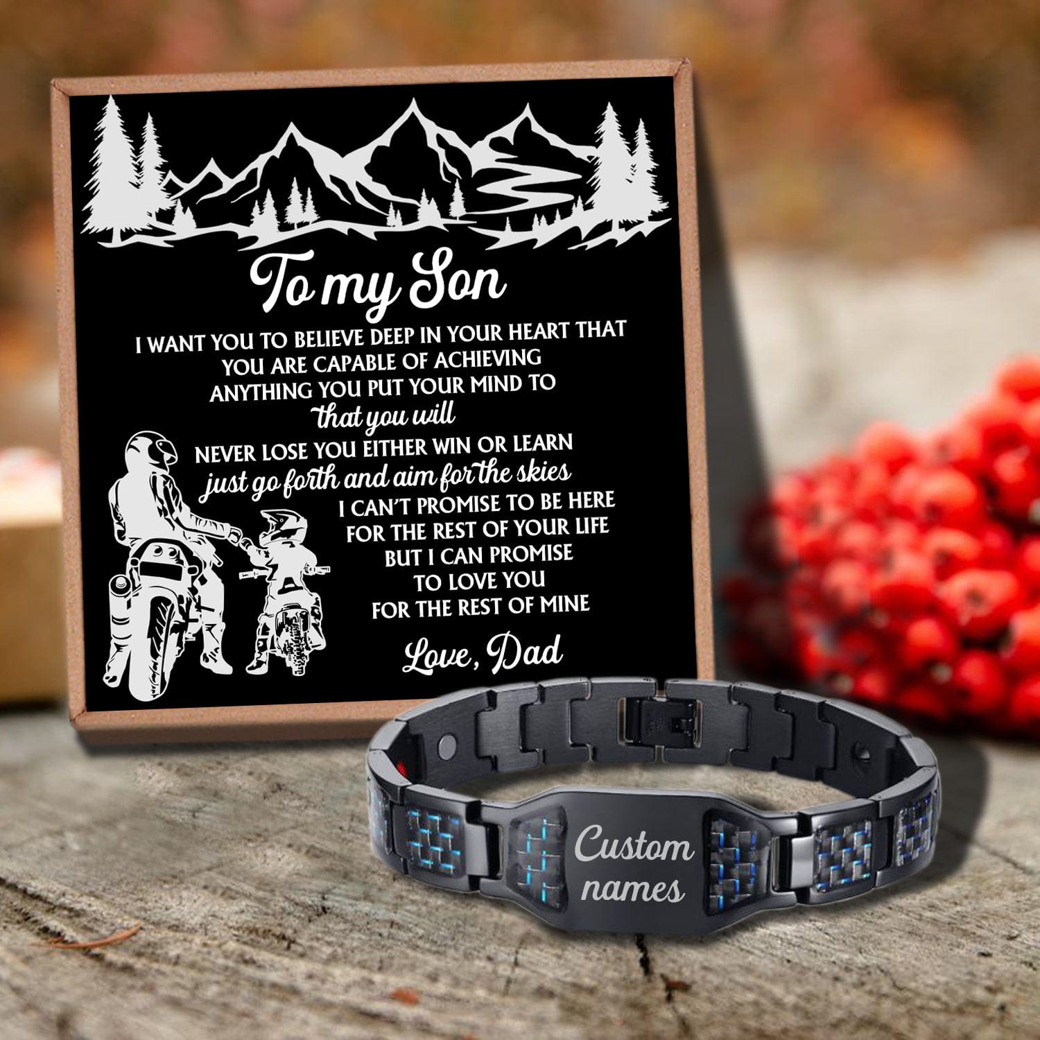Bracelets For Son Dad To Son - You Will Never Lose Customized Bracelet For Men GiveMe-Gifts