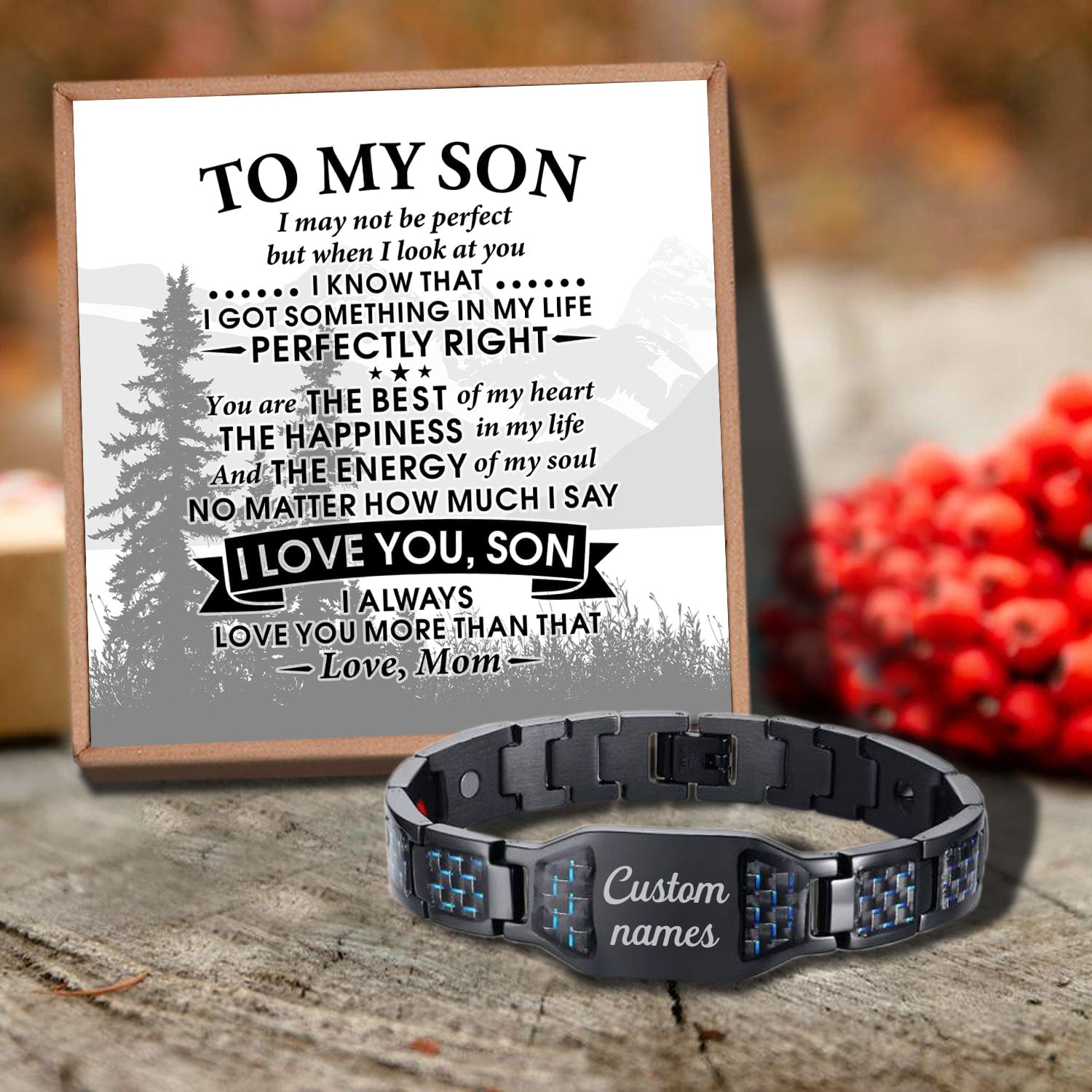 Bracelets For Son Mom To Son - I Love You Customized Bracelet For Men GiveMe-Gifts