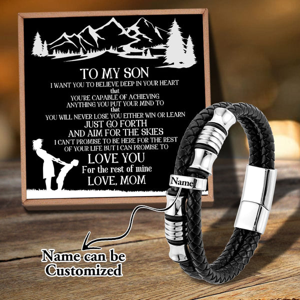Bracelets For Son Mom To Son - I Promise To Love You Personalized Name Bracelet GiveMe-Gifts