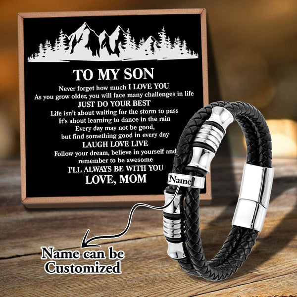 Bracelets For Son Mom To Son - Just Do Your Best Personalized Name Bracelet GiveMe-Gifts