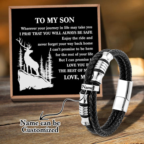 Bracelets For Son Mom To Son - You Will Always Be Safe Personalized Name Bracelet GiveMe-Gifts