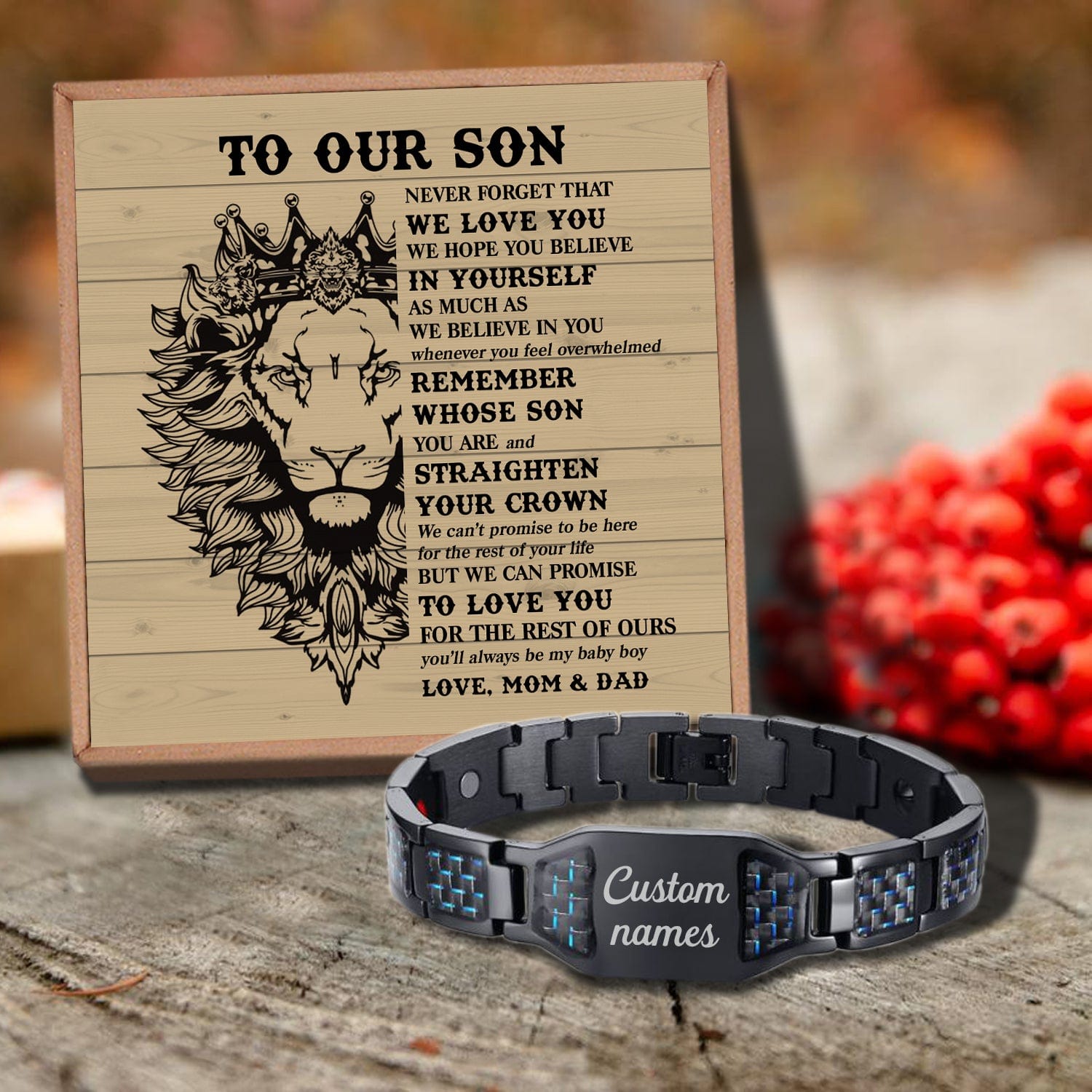 Bracelets For Son To Our Son - Believe In Yourself Customized Bracelet For Men GiveMe-Gifts