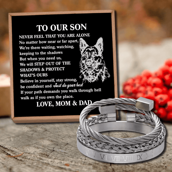 Bracelets To Our Son - Never Feel That You Are Alone Roman Numeral Bracelet Set GiveMe-Gifts