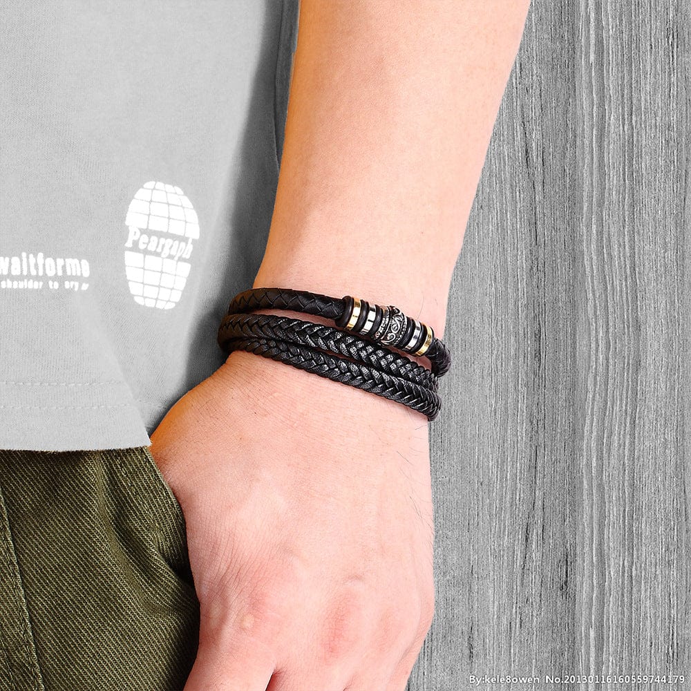 Bracelets For Son To Our Son - We Love You Braided Leather Bracelet GiveMe-Gifts