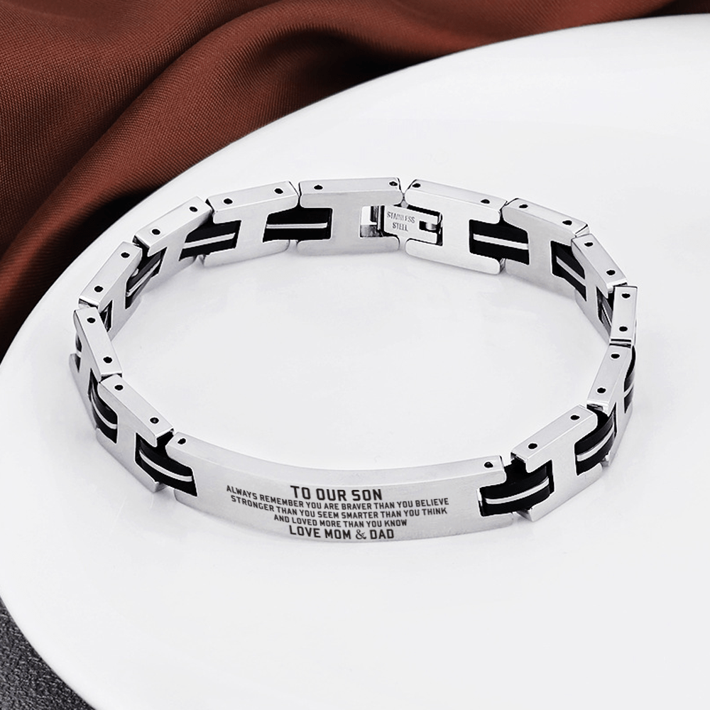 Bracelets To Our Son - You Are Loved More Engraved Men's Bracelet GiveMe-Gifts