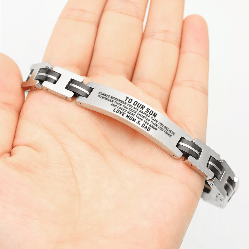 Bracelets To Our Son - You Are Loved More Engraved Men's Bracelet GiveMe-Gifts