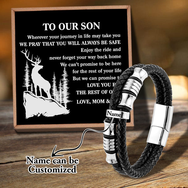 Bracelets For Son To Our Son - You Will Always Be Safe Personalized Name Bracelet GiveMe-Gifts