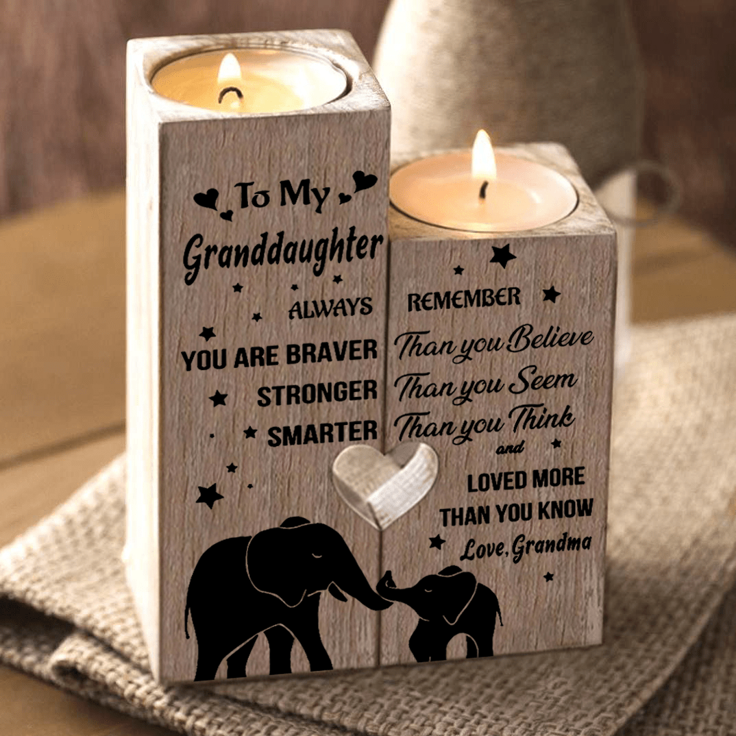 Candle Holders Grandma To Granddaughter - You Are Loved More Wooden Candle Holders GiveMe-Gifts