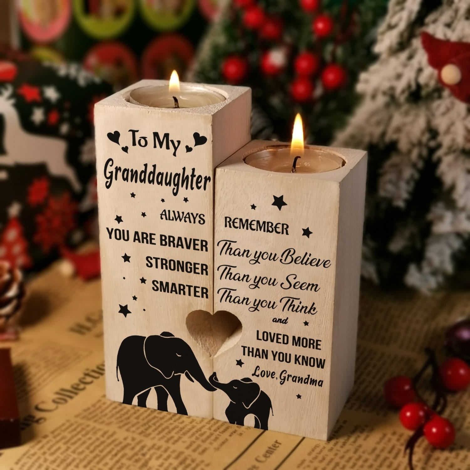 Candle Holders Grandma To Granddaughter - You Are Loved More Wooden Candle Holders GiveMe-Gifts