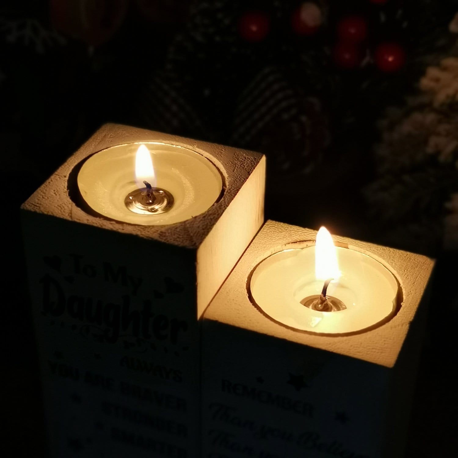 Candle Holders Grandpa To Granddaughter - You Are Loved More Wooden Candle Holders GiveMe-Gifts
