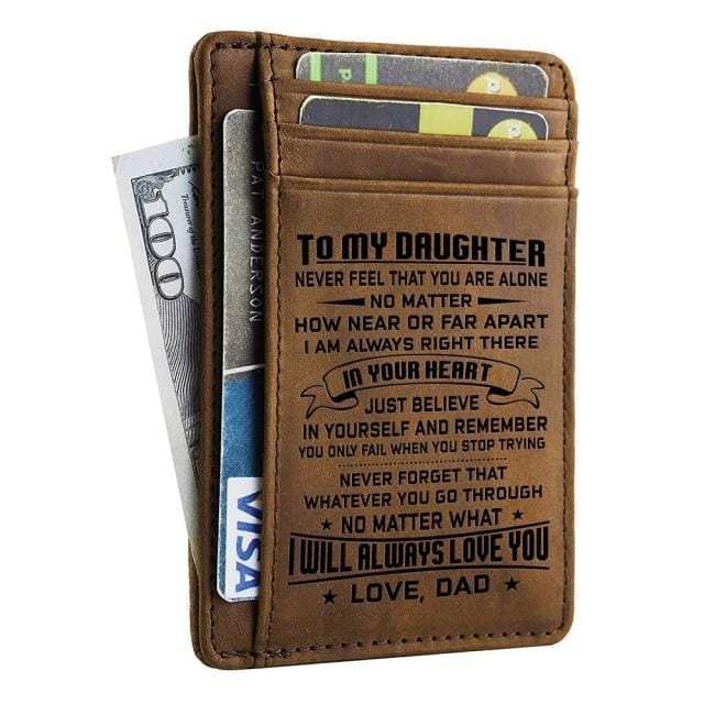 Card Holder Wallets For Daughter Dad To Daughter - I Will Always Love You Engraved Card Holder Wallet GiveMe-Gifts