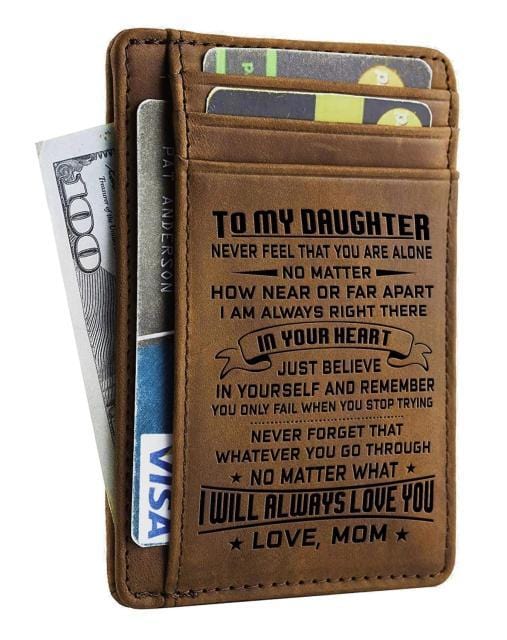 Card Holder Wallet To My Daughter - Engraved Card Holder Wallet GiveMe-Gifts