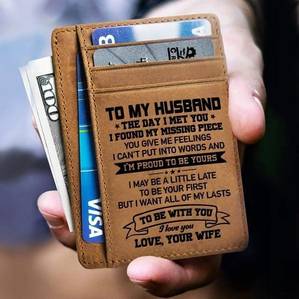 Card Holder Wallet To My Husband - Engraved Card Holder Wallet GiveMe-Gifts