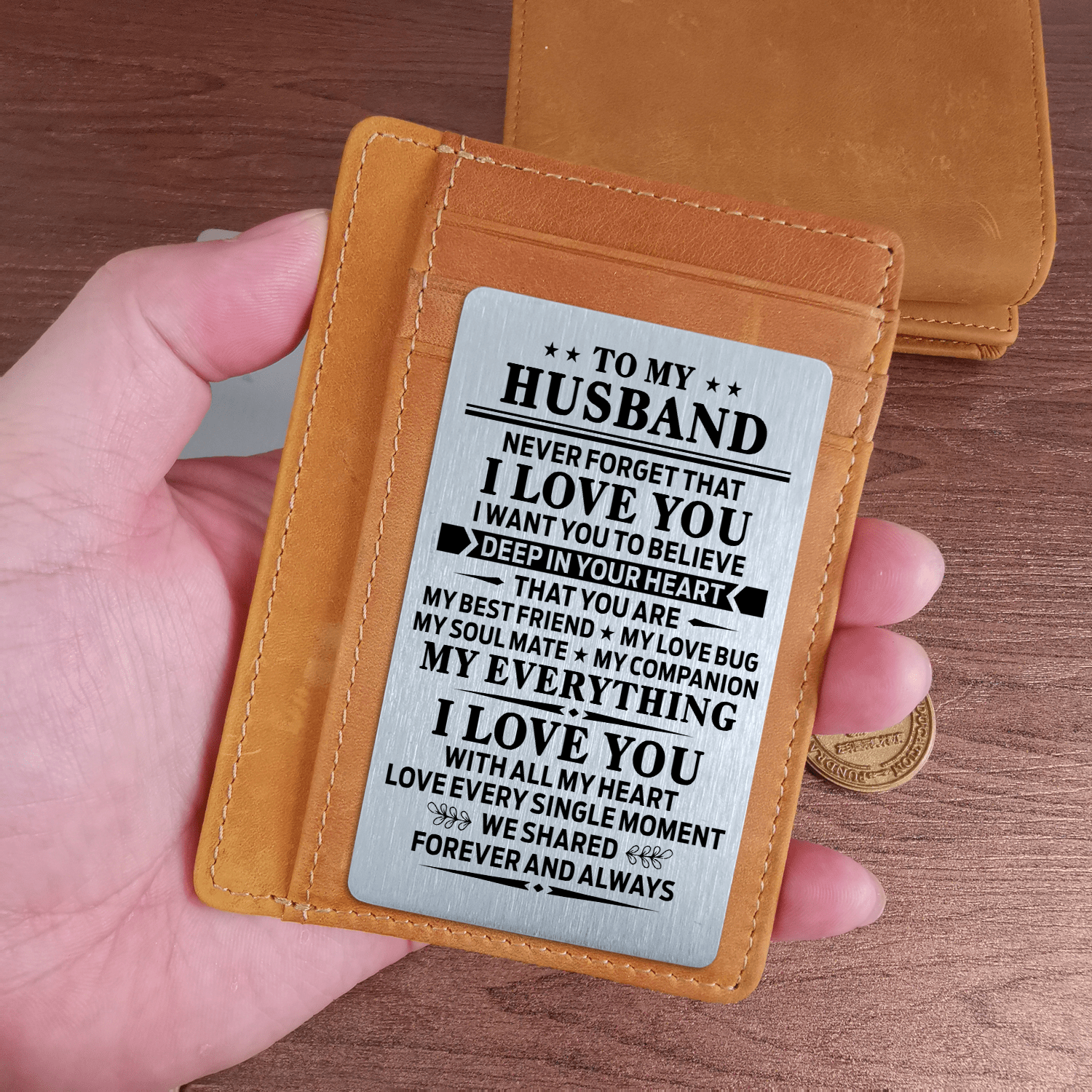 Card Holder Wallet To My Husband - I Love You With All My Heart Leather Card Holder Wallet GiveMe-Gifts