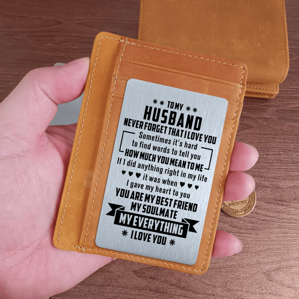 Card Holder Wallet To My Husband - My Everything Leather Card Holder Wallet GiveMe-Gifts