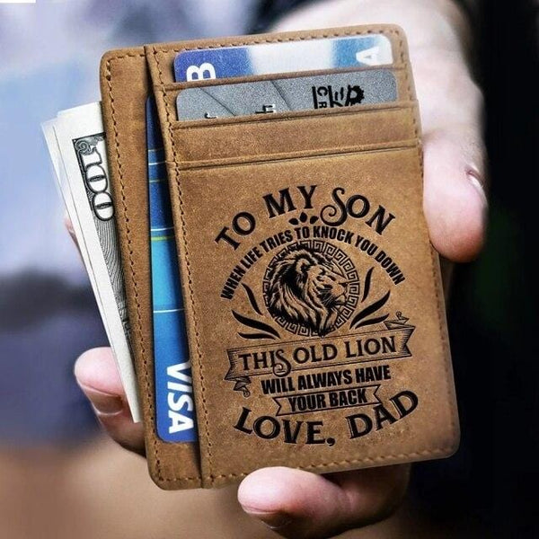Card Holder Wallet Dad To Son - Always Have Your Back Engraved Card Holder Wallet GiveMe-Gifts
