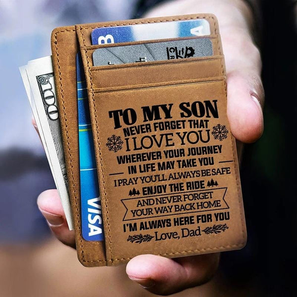 Card Holder Wallet Dad To Son - You Will Always Be Safe Engraved Card Holder Wallet GiveMe-Gifts