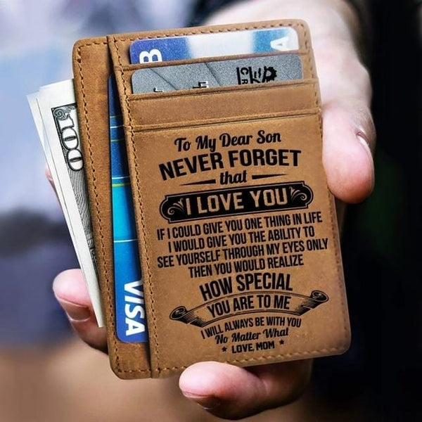 Card Holder Wallet To My Son - Engraved Card Holder Wallet GiveMe-Gifts
