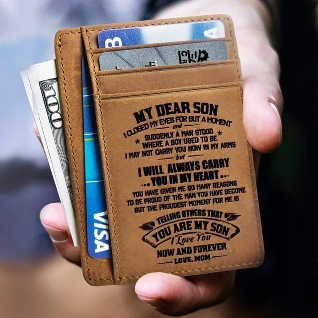 Card Holder Wallet To My Son - Leather Card Holder Wallet GiveMe-Gifts