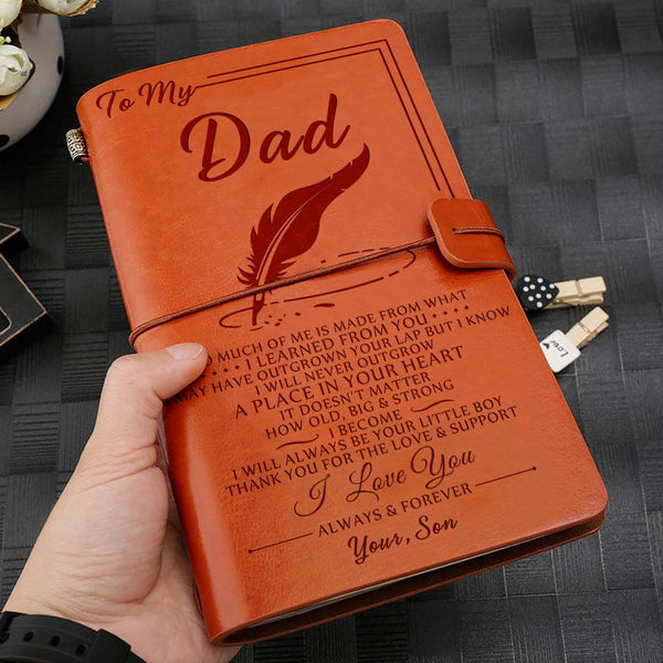 Diary For Dad Son To Dad - I Love You Always And Forever Personalized Leather Journal GiveMe-Gifts
