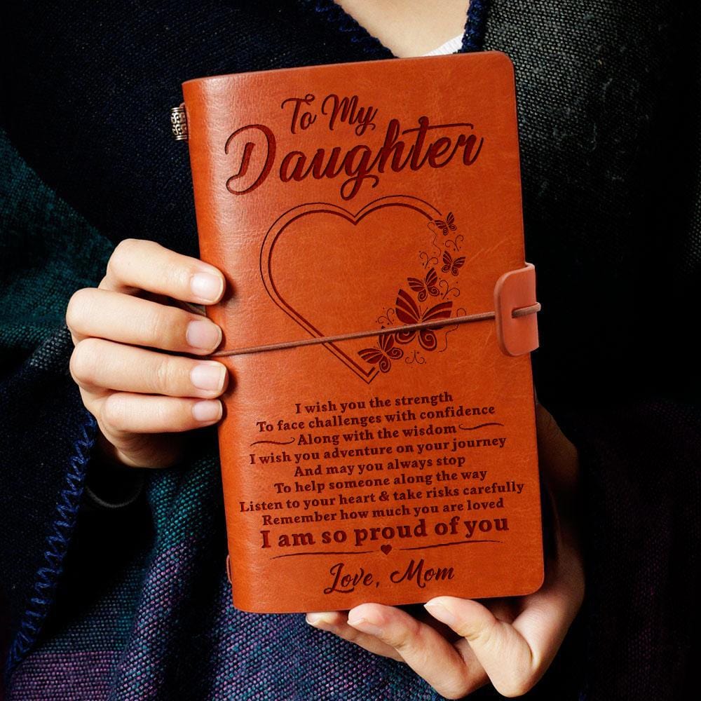 Diary Mom To Daughter - I Am So Proud Of You Personalized Leather Journal GiveMe-Gifts