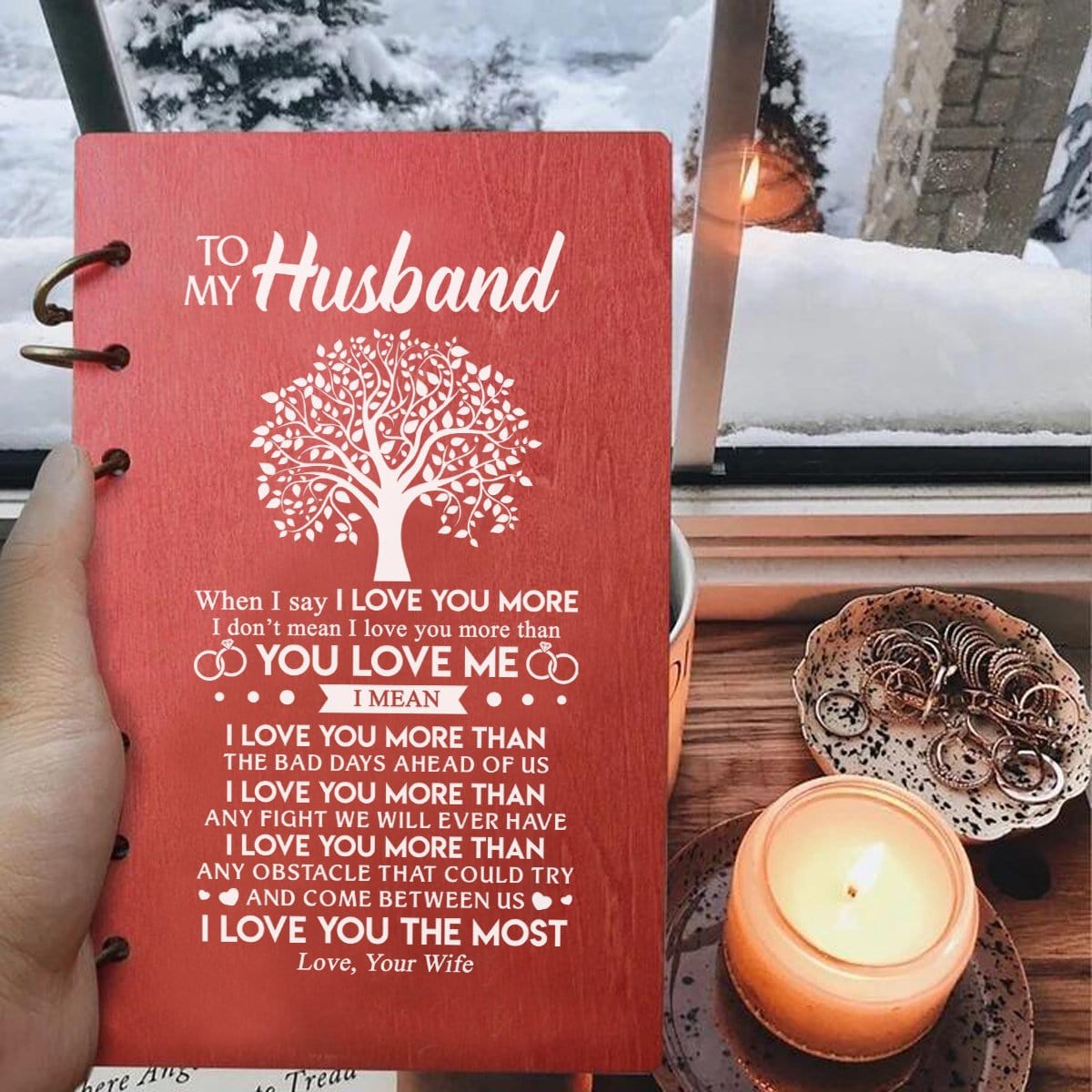 Diary To My Husband - I Love You The Most Wood Journal Notebook GiveMe-Gifts