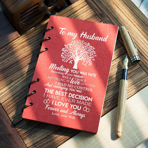 Diary To My Husband - Meeting You was Fate Wood Journal Notebook GiveMe-Gifts