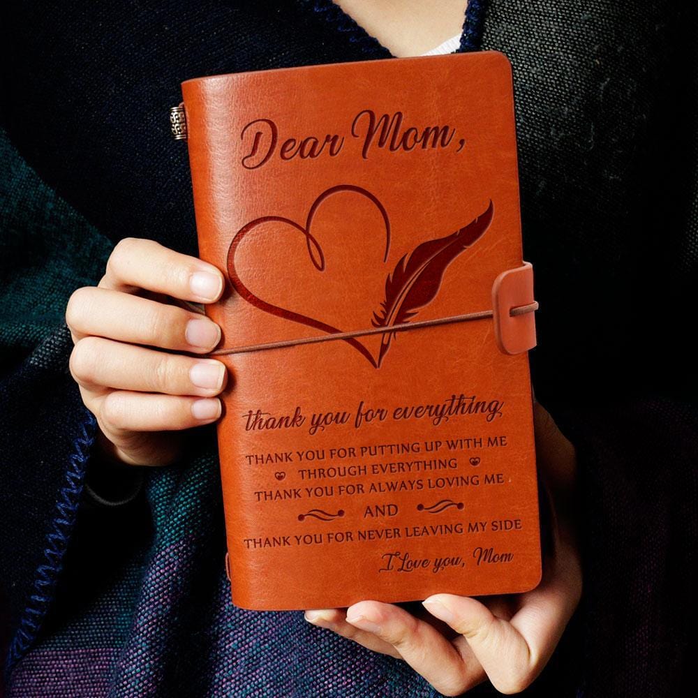 Diary To My Mom - Thank You For Everything Personalized Leather Journal GiveMe-Gifts