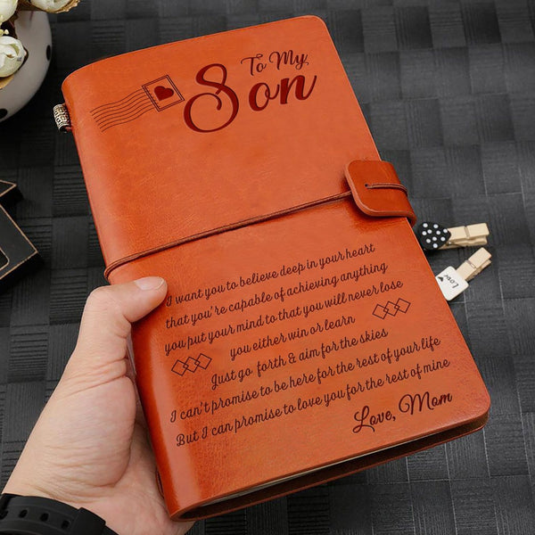 Diary Mom To Son - I Believe Deep In Your Heart Personalized Leather Journal GiveMe-Gifts