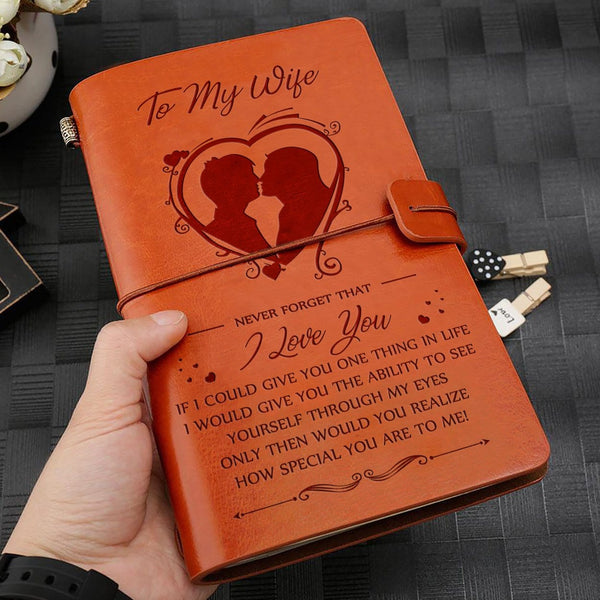 Diary To My Wife - I Love You Personalized Leather Journal GiveMe-Gifts
