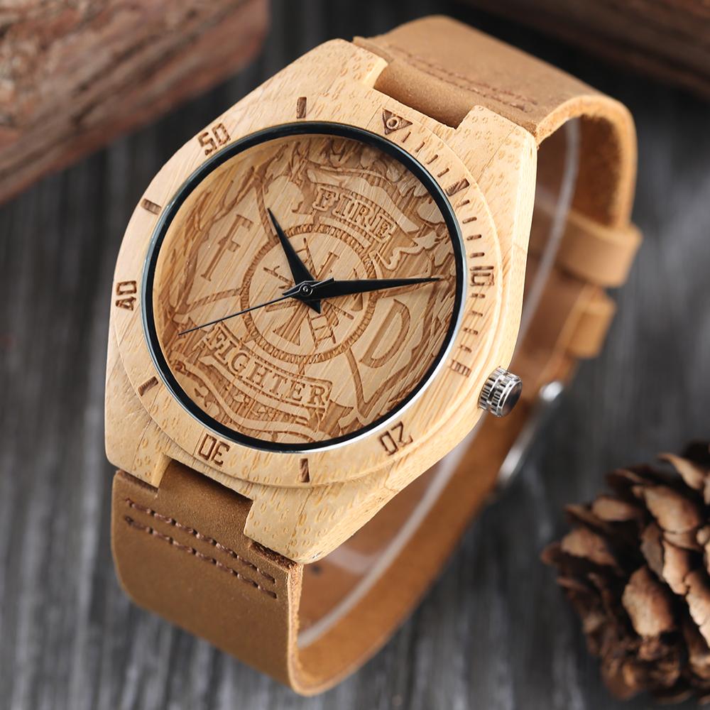Watches I Am A Proud Firefighter Wood Watch GiveMe-Gifts