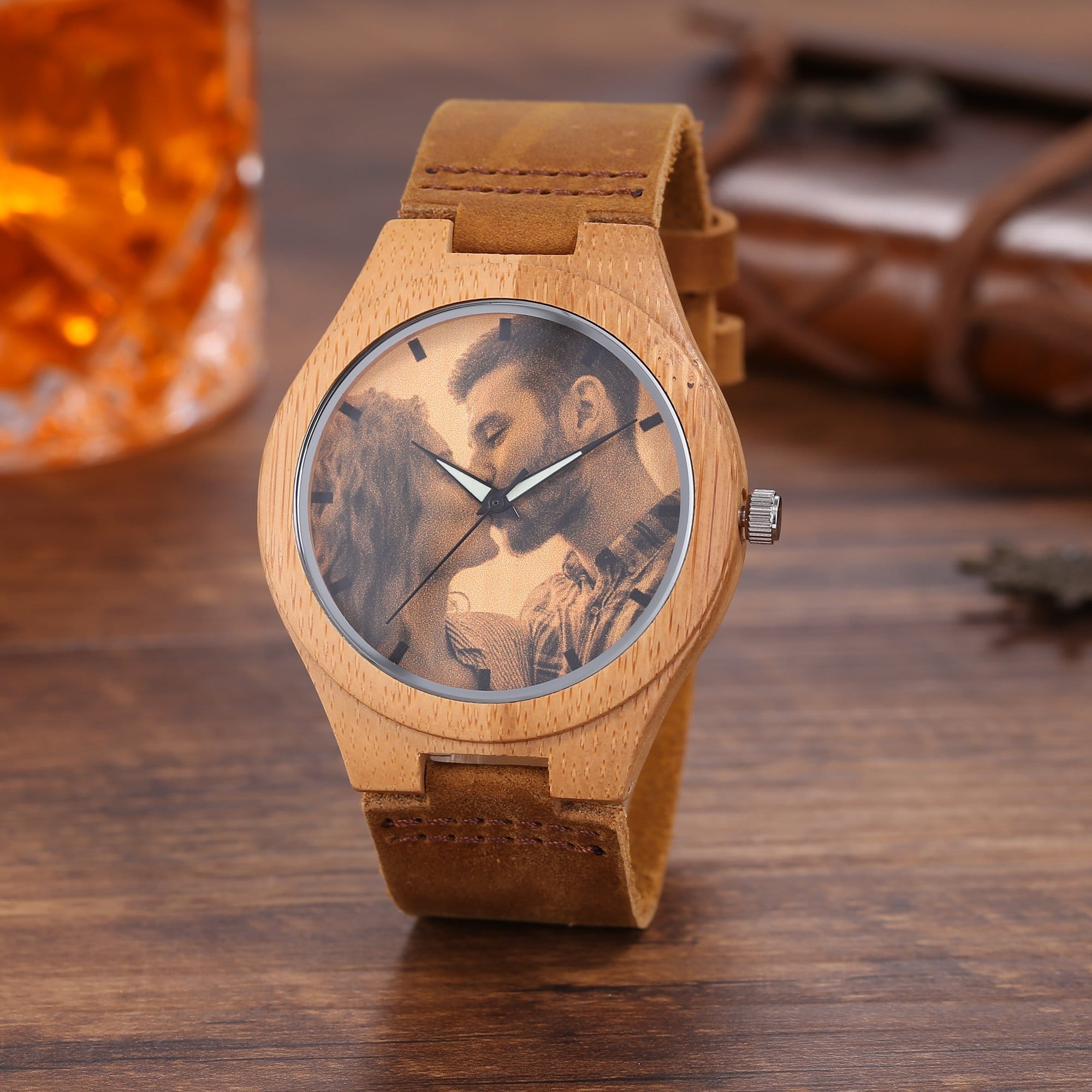 Watches Personalized Loving Photo - Wooden Customized Watch Brown GiveMe-Gifts