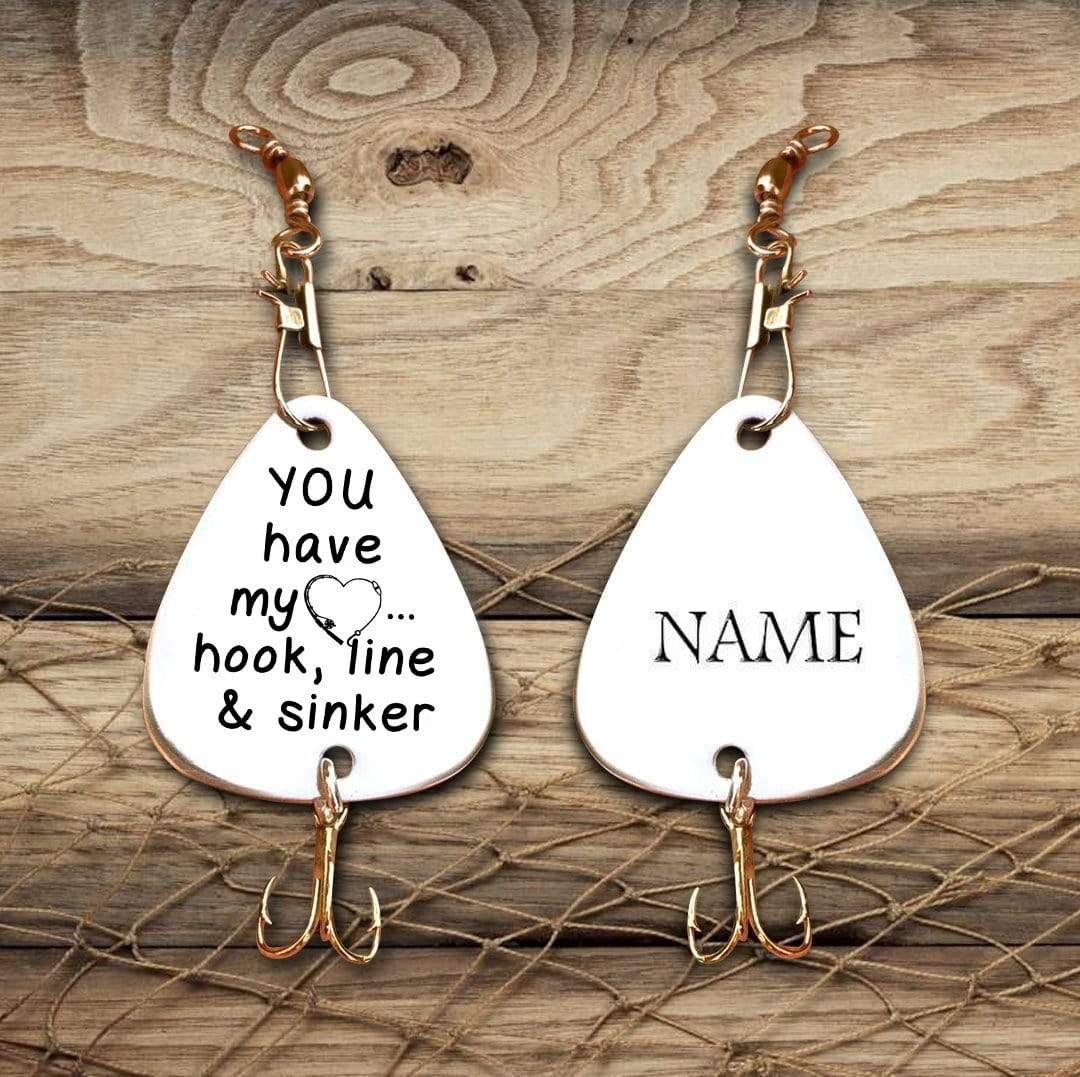 Fishing Hook Dad To Son - You Have My Heart, Hook, Line And Sinker Engraved Fishing Lure GiveMe-Gifts