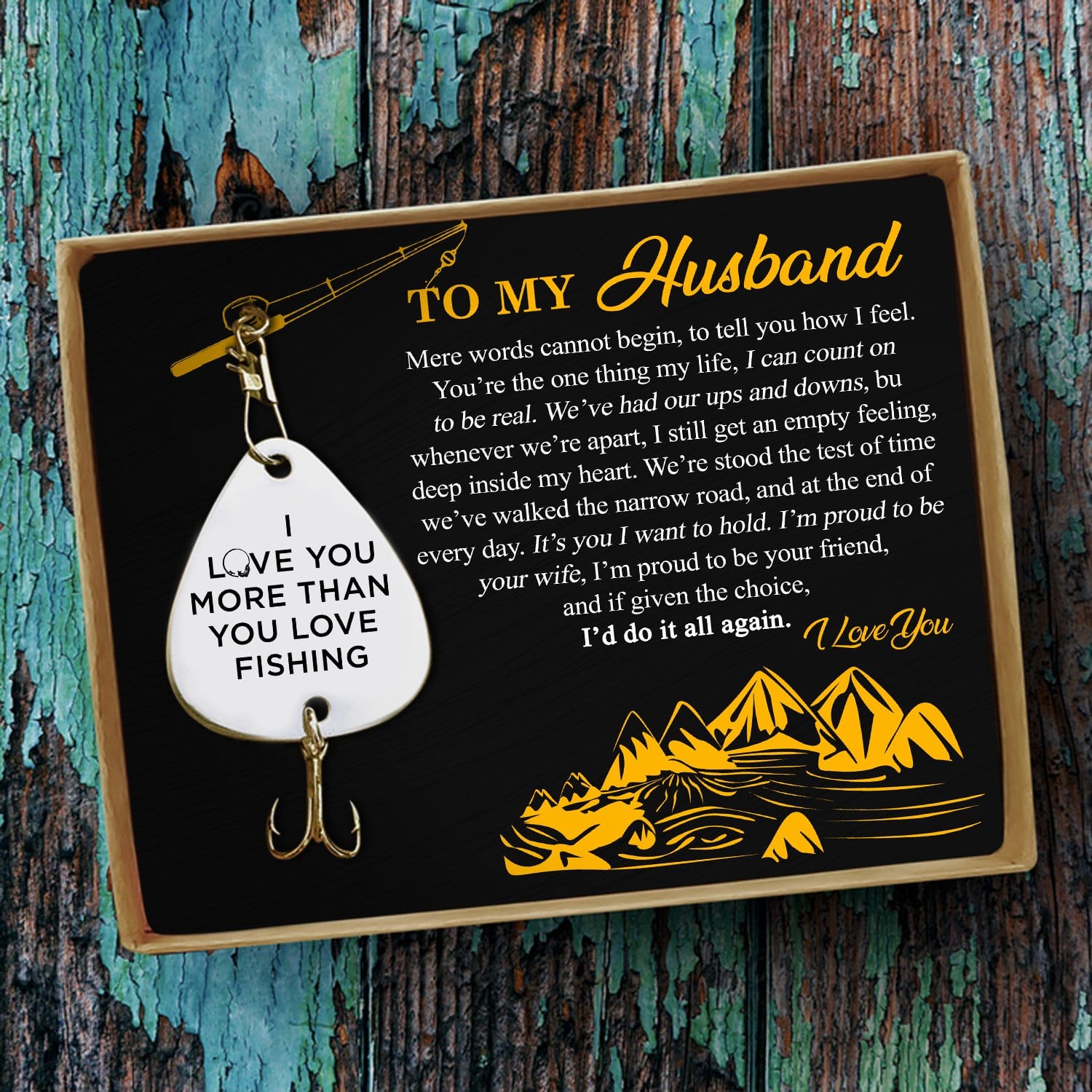 Fishing Hook To My Husband - I Love You More Than You Love Fishing Engraved Fishing Lure GiveMe-Gifts