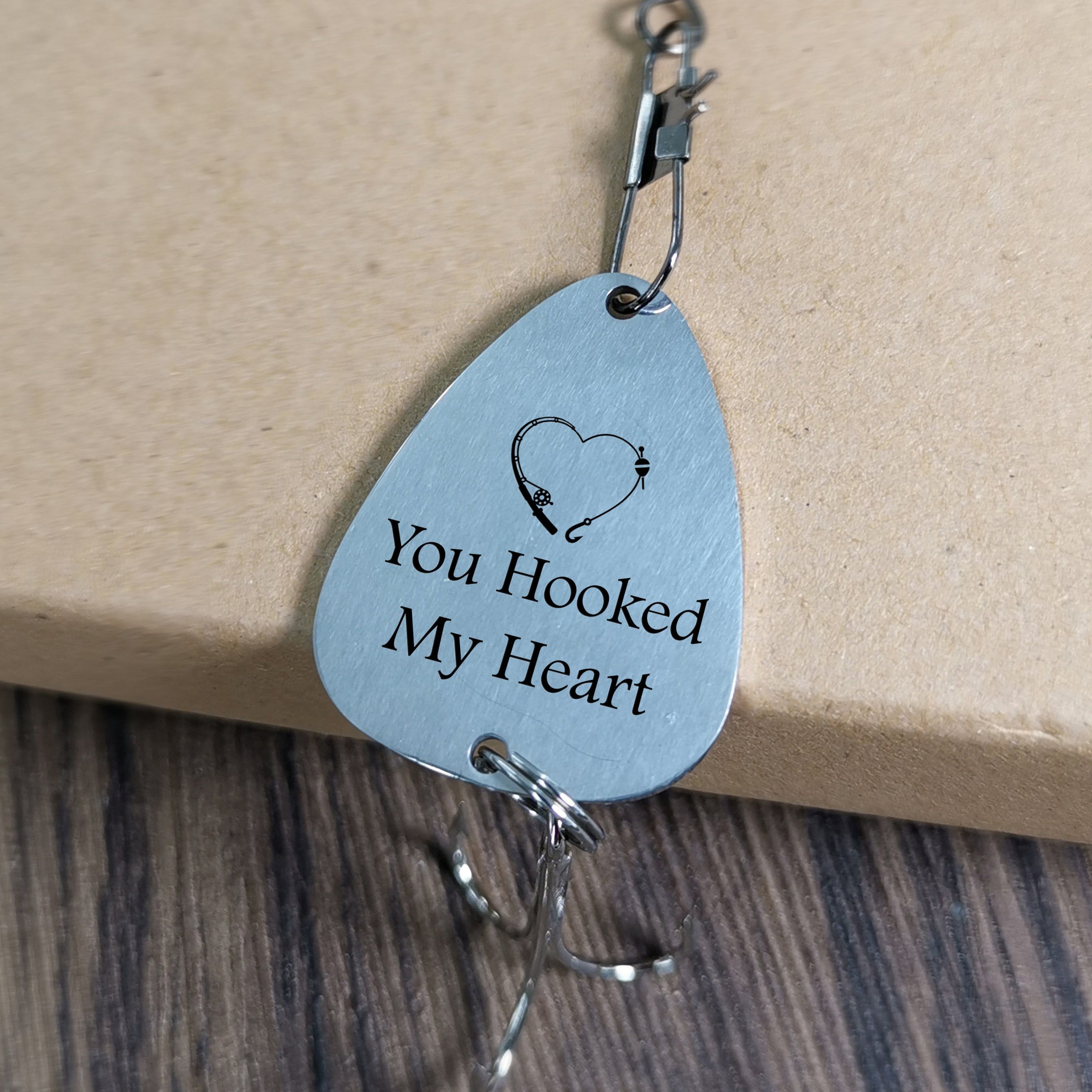 Fishing Hook To My Husband - You Hooked My Heart Engraved Fishing Lure GiveMe-Gifts